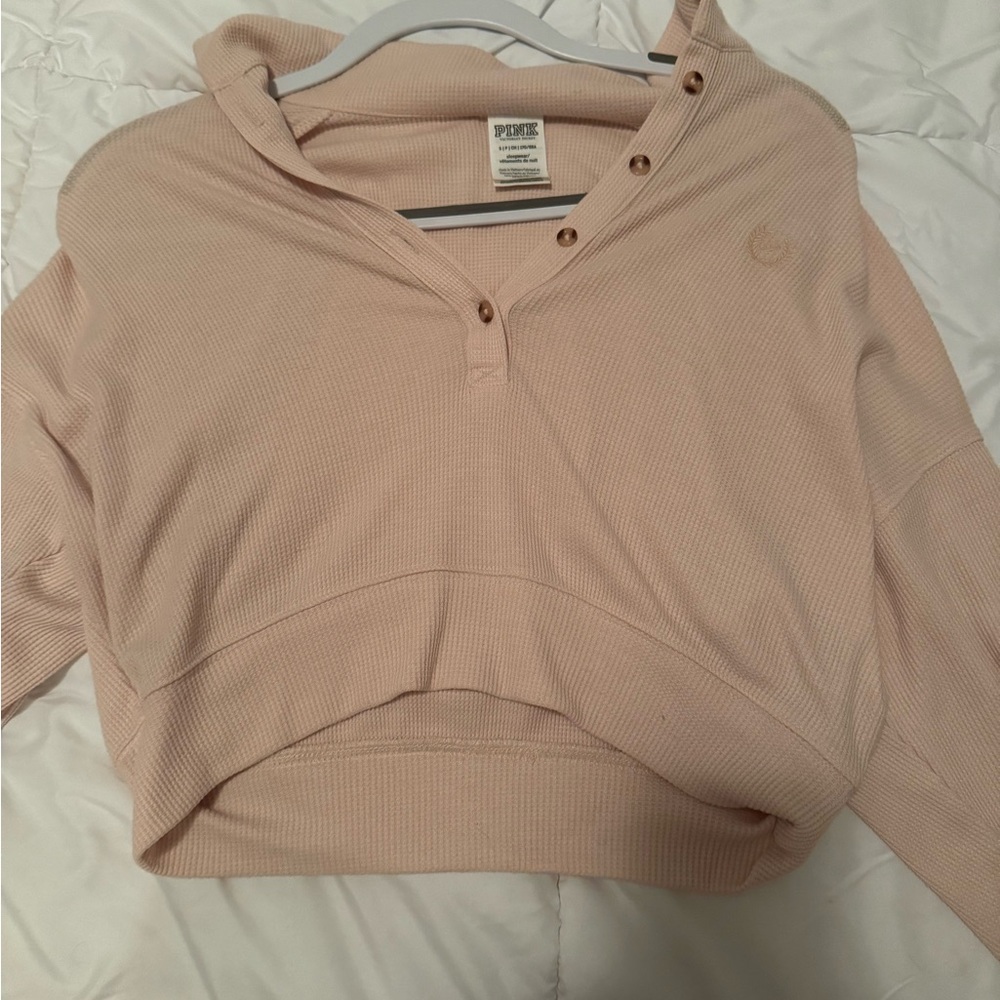 Pink Cropped Hoodie